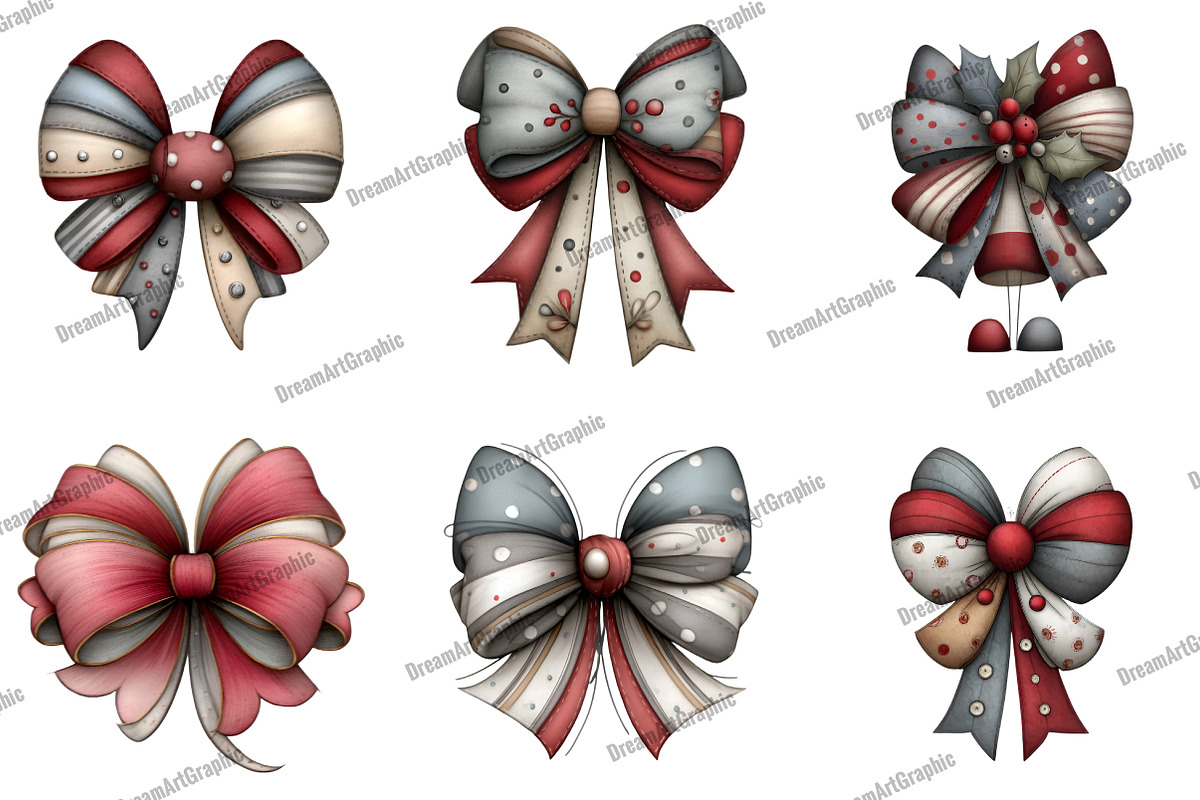 Preppy Christmas Coquette Bow, an Illustration by DreamArtGraphic (Photo 2 of 5)