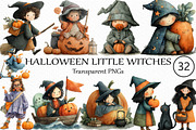 Little Witches Halloween Pumpkin PNG, an Illustration by Craft Nest (Thumbnail 1 of 4)