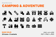 Camping & adventure icons (Solid), a Solid Icon by Totto House (Thumbnail 1 of 3)
