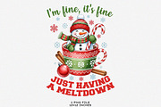 Funny Cute Snowman Christmas PNG, an Illustration by SinaCreation (Thumbnail 1 of 7)