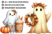 Boho Fall Halloween Ghost Png Clipar, an Illustration by Pixels.Craft (Thumbnail 4 of 6)