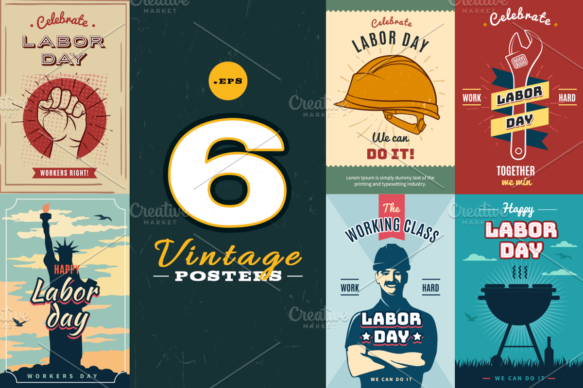 Labor Day posters, a Texture Illustration by kirill.kalchenko