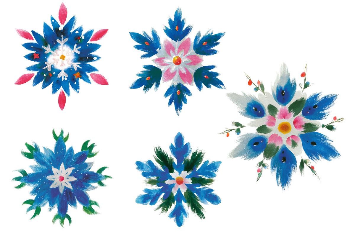 Watercolor Snowflakes Clipart, an Illustration by Designworld (Photo 4 of 5)