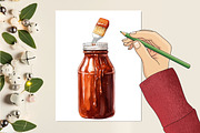 Barbecue Watercolor Cliparts, a Food Illustration by RobertsArt (Thumbnail 6 of 7)