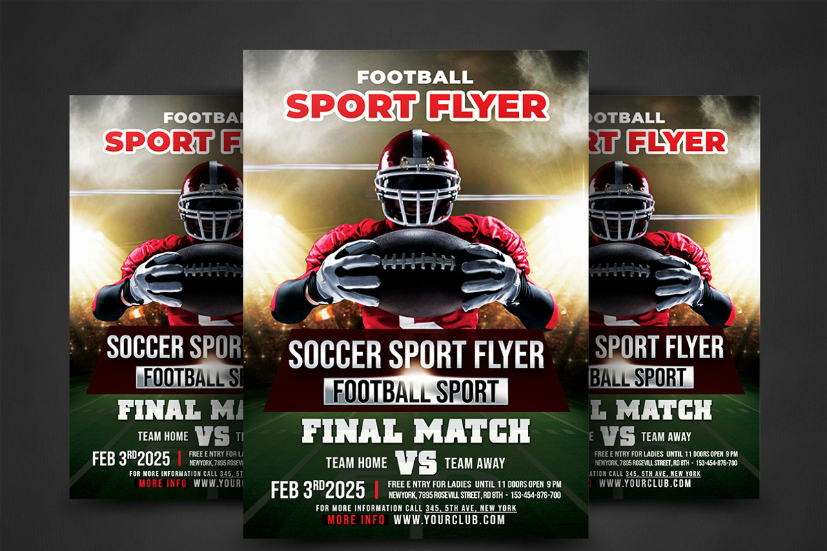American Football Flyer Templates, a Flyer Template by AfzaalGraphics (Photo 1 of 4)