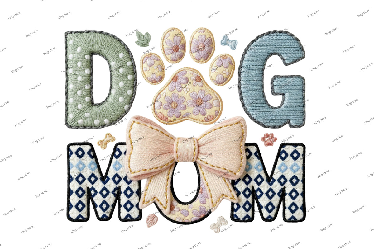 Faux Yarn Dog Mom Sublimation Png, an Illustration by Designking (Photo 2 of 6)