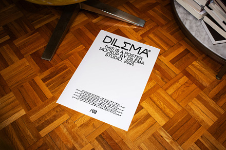 Poster Mockup on Wooden Floor
