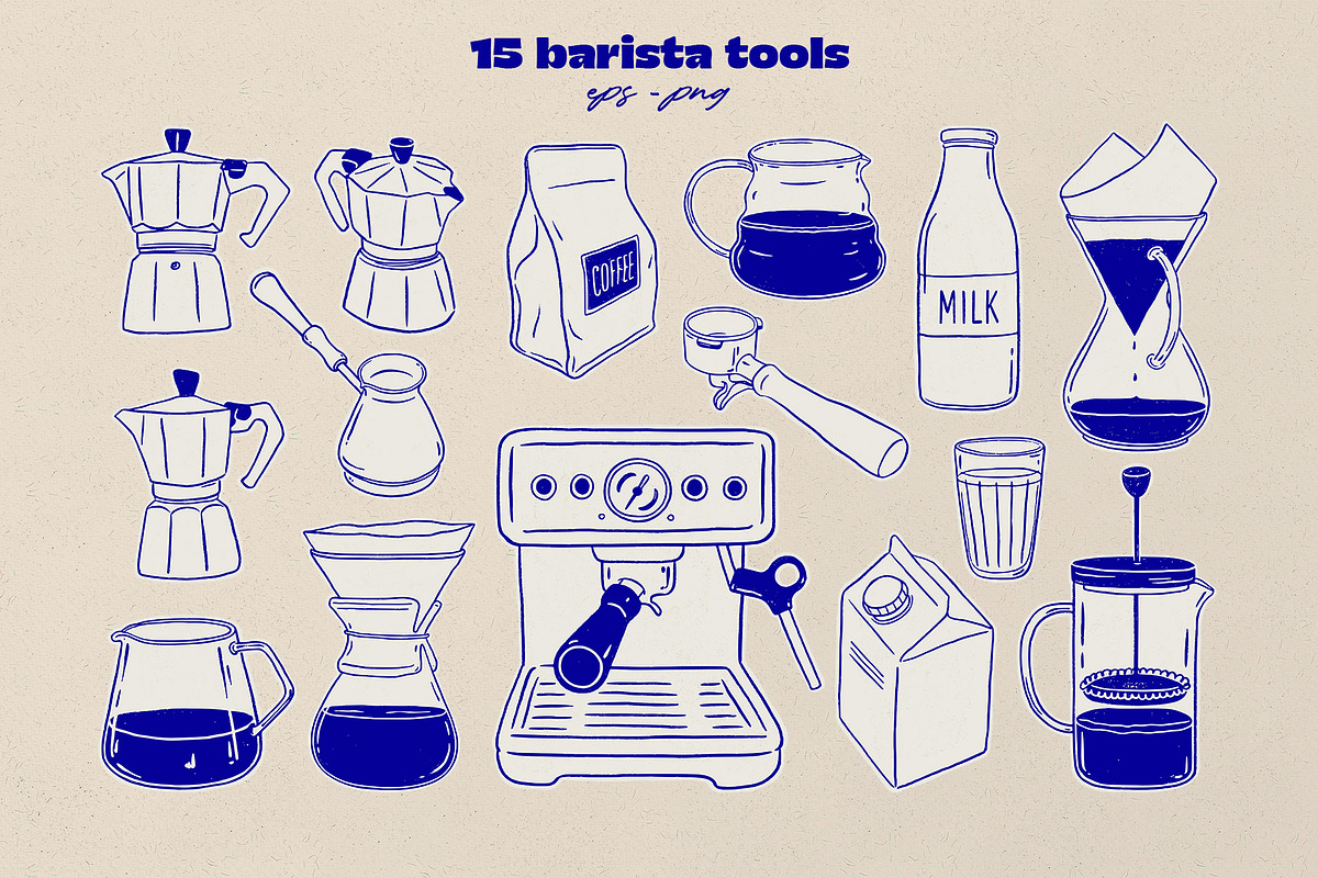 Coffee & pastries illustrations, a Food Illustration by ElenKoss (Photo 4 of 11)
