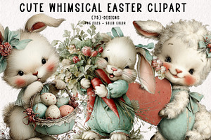 Cute Whimsical Easter Clipart Easter, an Illustration by CreationArt