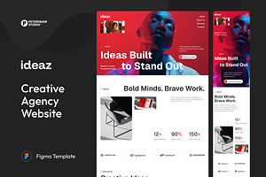 Creative Agency Website UI Figma, an UI Kit Template by peterdraw