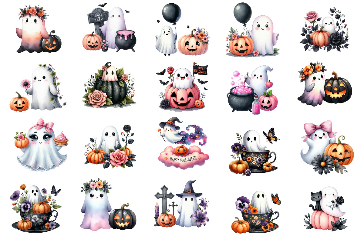 Halloween Ghost PNG Clipart, an Illustration by Designworld (Photo 4 of 5)
