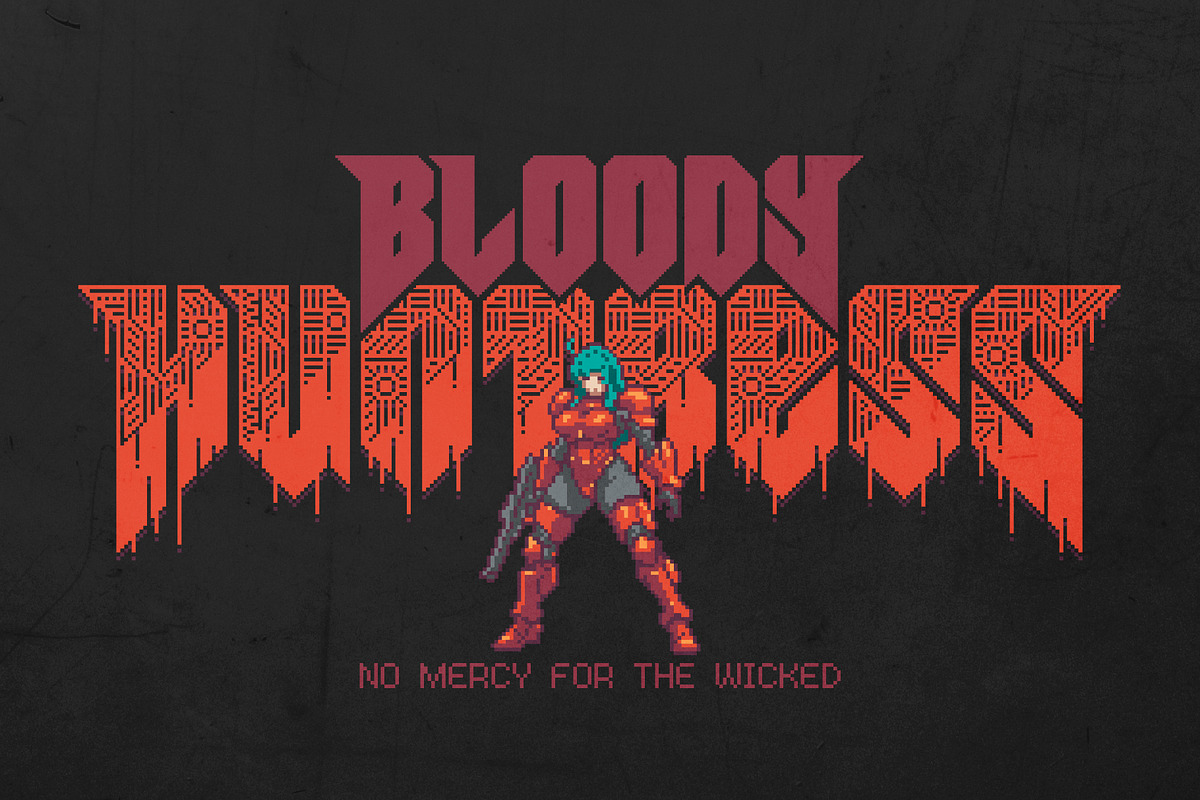 Pixel Demon - Vintage Gamer Font, a Blackletter Font by Gleb Guralnyk (Photo 2 of 8)