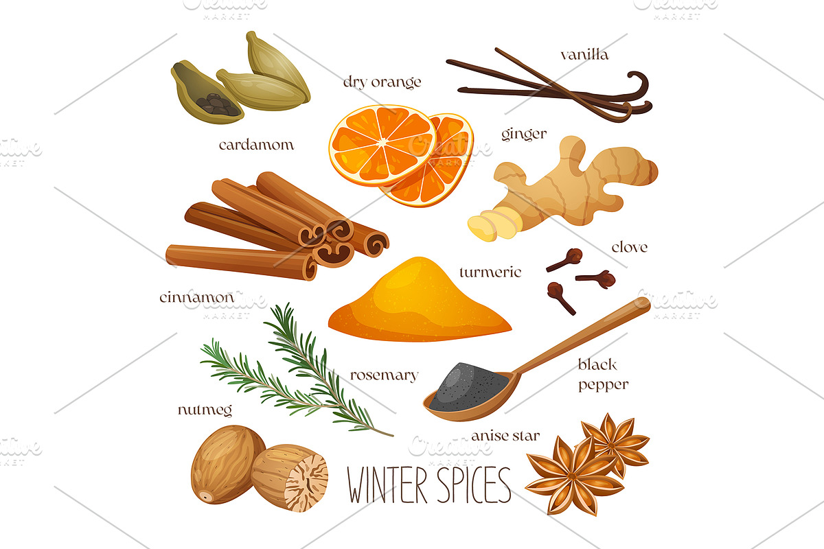 Illustration of winter spices, a Food Illustration by Elen_Art (Photo 3 of 3)