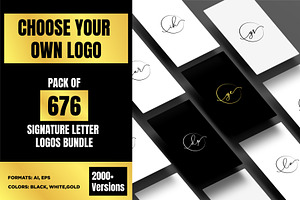 Handwritten signature logo bundle