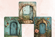 Spring Door Collage Paper Background, a Background Graphic by GiraffeCreative (Thumbnail 5 of 9)