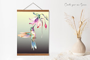 Watercolor Hummingbird and Flowers, an Animal Illustration by Dazzling Art Boutique (Thumbnail 7 of 8)