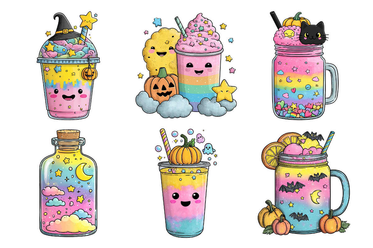 Whimsical Halloween Drink Clipart, a Seasonal Illustration by Creative Art (Photo 2 of 7)