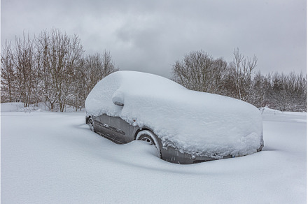 Vehicles covered with snow in the, a Nature Photo by Lukas Jonaitis SHOP