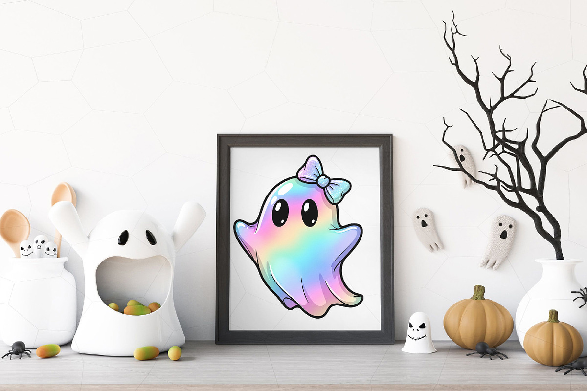 Iridescent Ghost Pumpkin PNG, an Illustration by Designworld (Photo 6 of 6)
