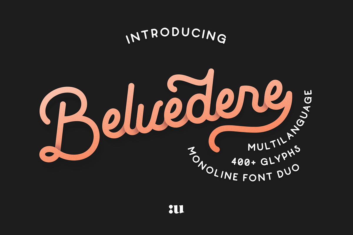 Belvedere - Monoline Font Duo preview 2