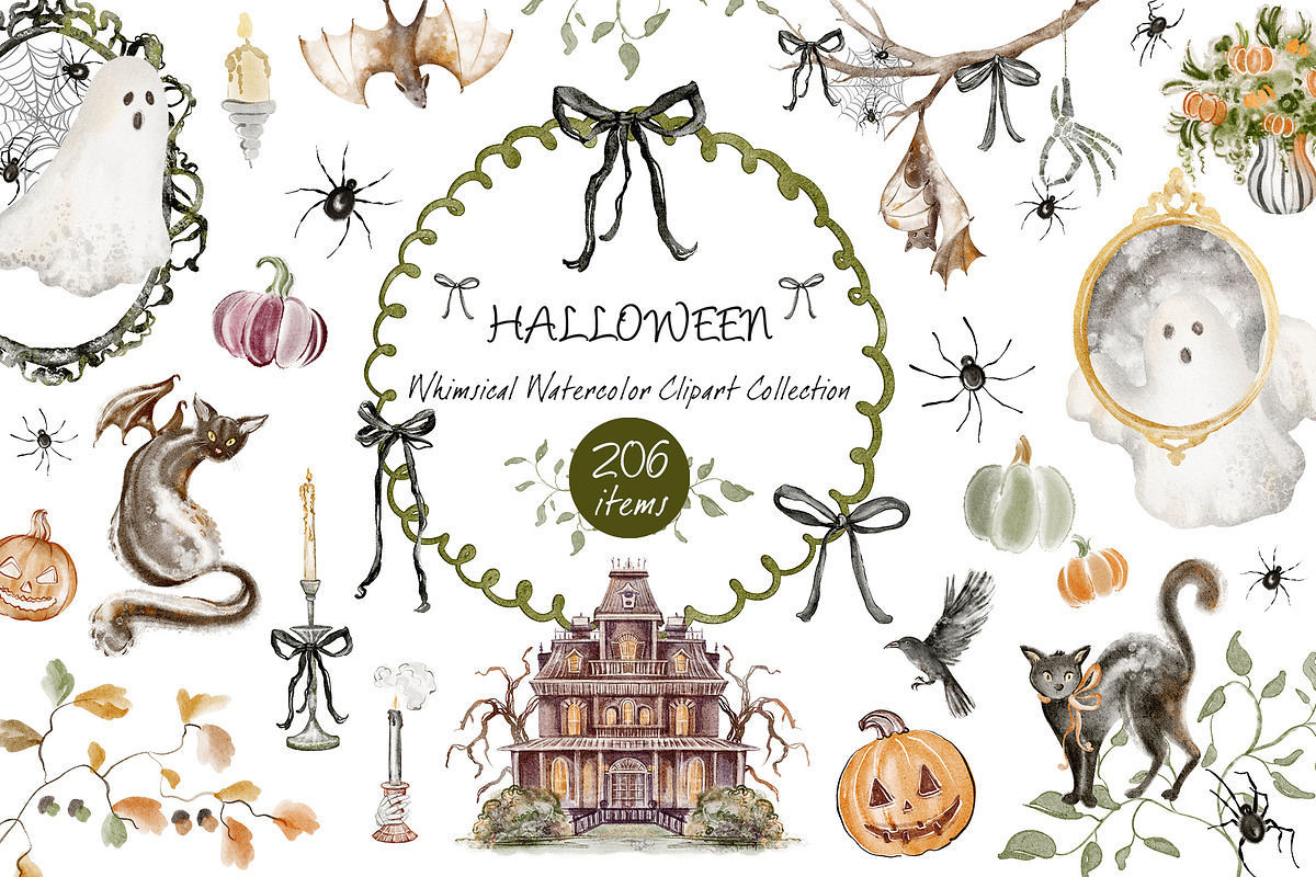 Halloween Whimsical Clipart, an Object Graphic by LenArt (Photo 1 of 15)
