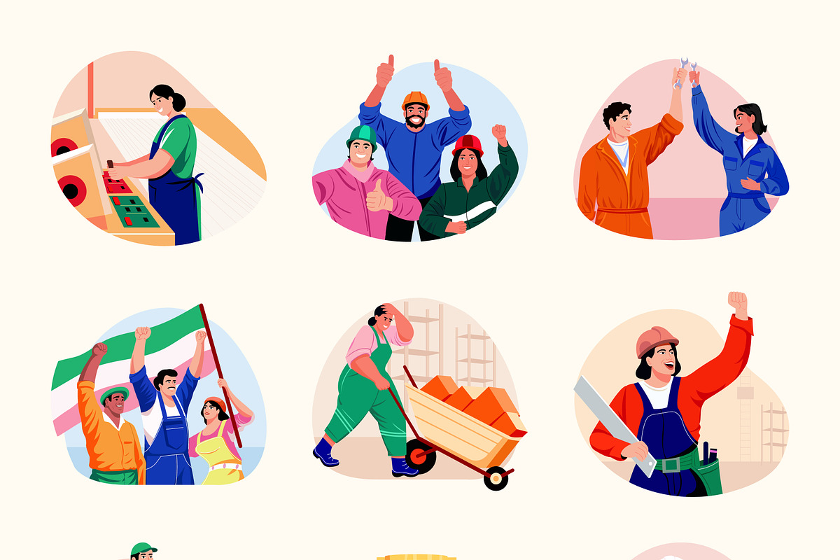 Labor Day Art, a Person Illustration by Prosymbols (Photo 8 of 9)