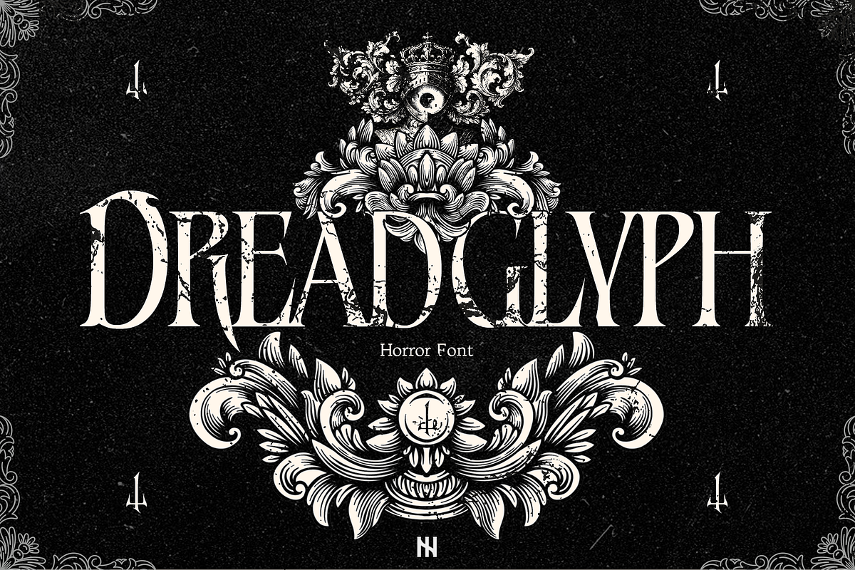 Dreadglyph – Metal Horror Typeface, a Serif Font by Inviline.co (Photo 1 of 17)