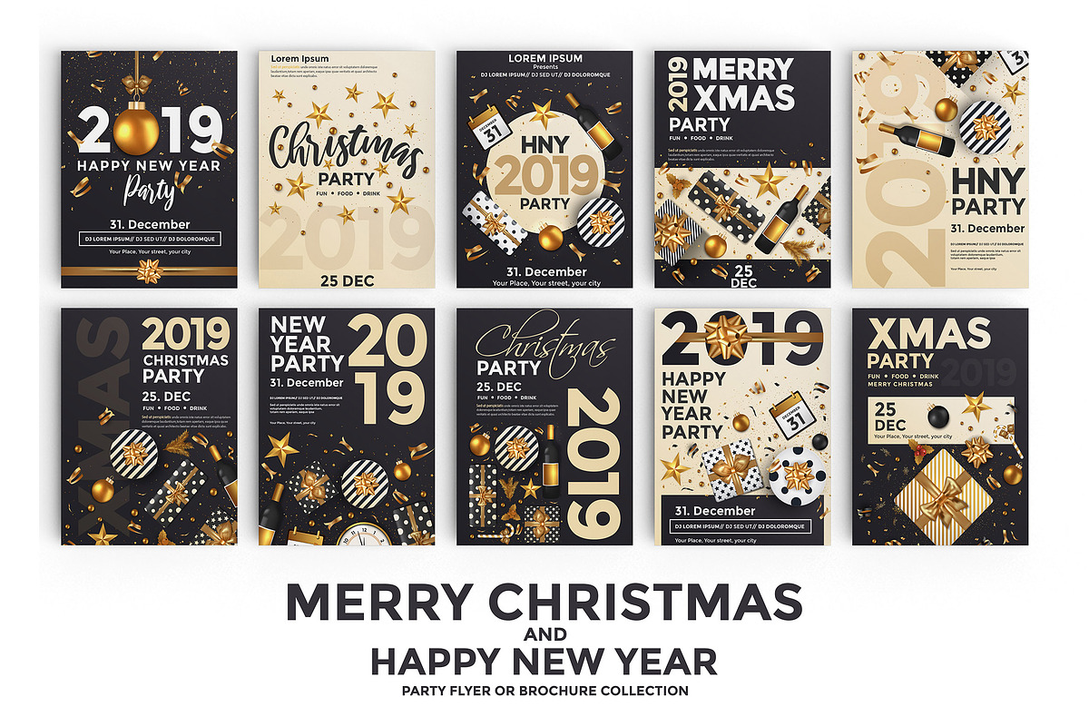 Set of 10 Christmas Party Flyers, a Brochure Template by Creative Graphics (Photo 1 of 15)
