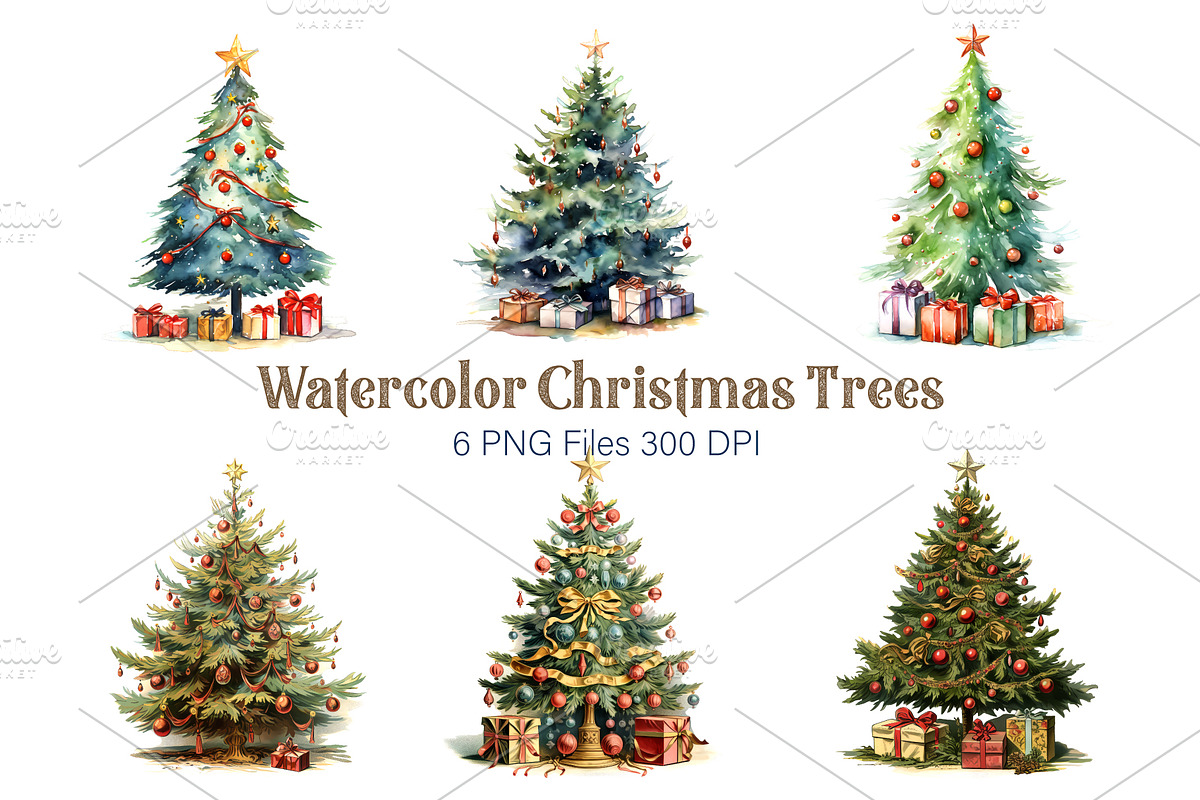 Big Bundle Watercolor Christmas., a Decorative Illustration by KENO Mascots (Photo 5 of 10)