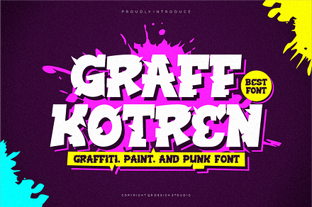 Graff Kotren - Paint & Graffiti Font, a Serif Font by QR Design Studio