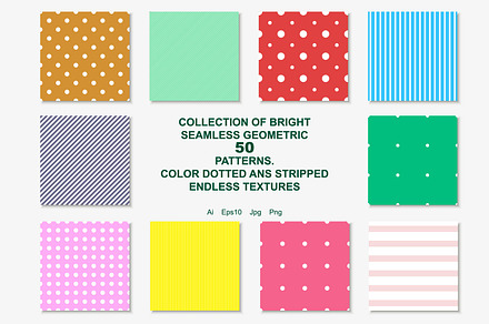 50 dotted and stripped color prints, a Pattern Graphic by ExpressShop