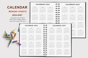 2024 Monday & Sunday Starts Planner