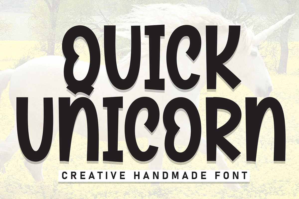 Quick Unicorn | Script Font, a Script Font by Scratchones (Photo 1 of 8)