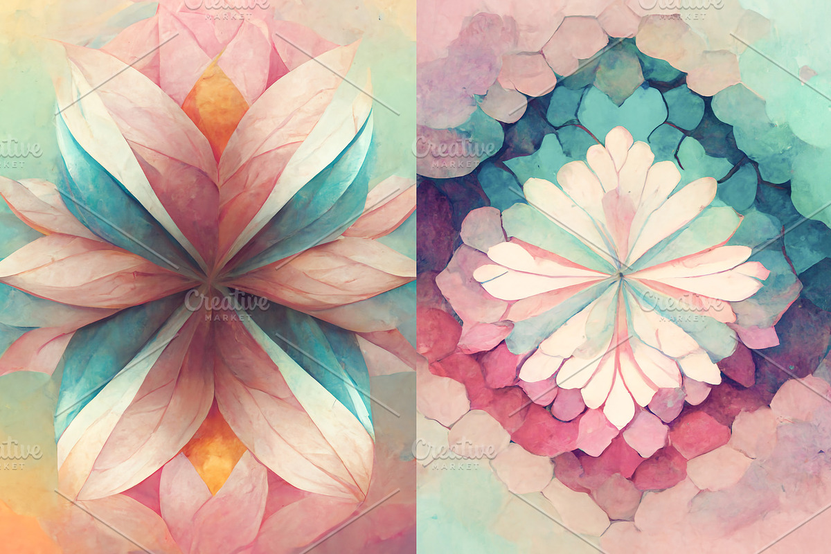 Summer kaleidoscope background set, a Texture Graphic by Olha Klein (Photo 3 of 6)