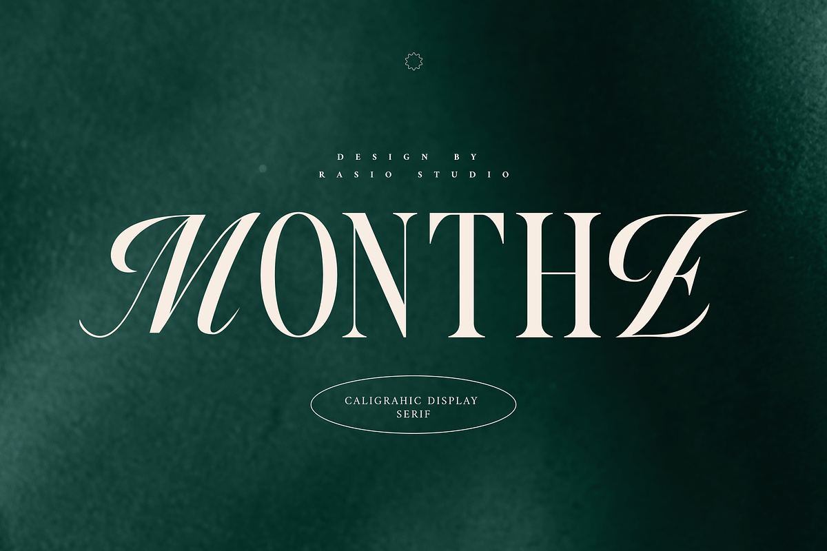 Monthe Calligraphy Serif Font, a Handwritten Font by Rasio Studio (Photo 1 of 11)
