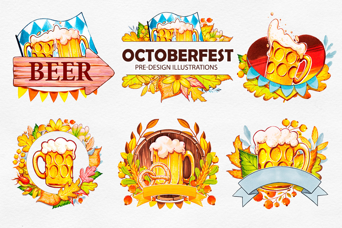 Octoberfest. Marker illustrations, a Food Illustration by AlexGreenArt (Photo 3 of 7)