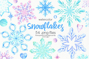 Watercolor Snowflakes