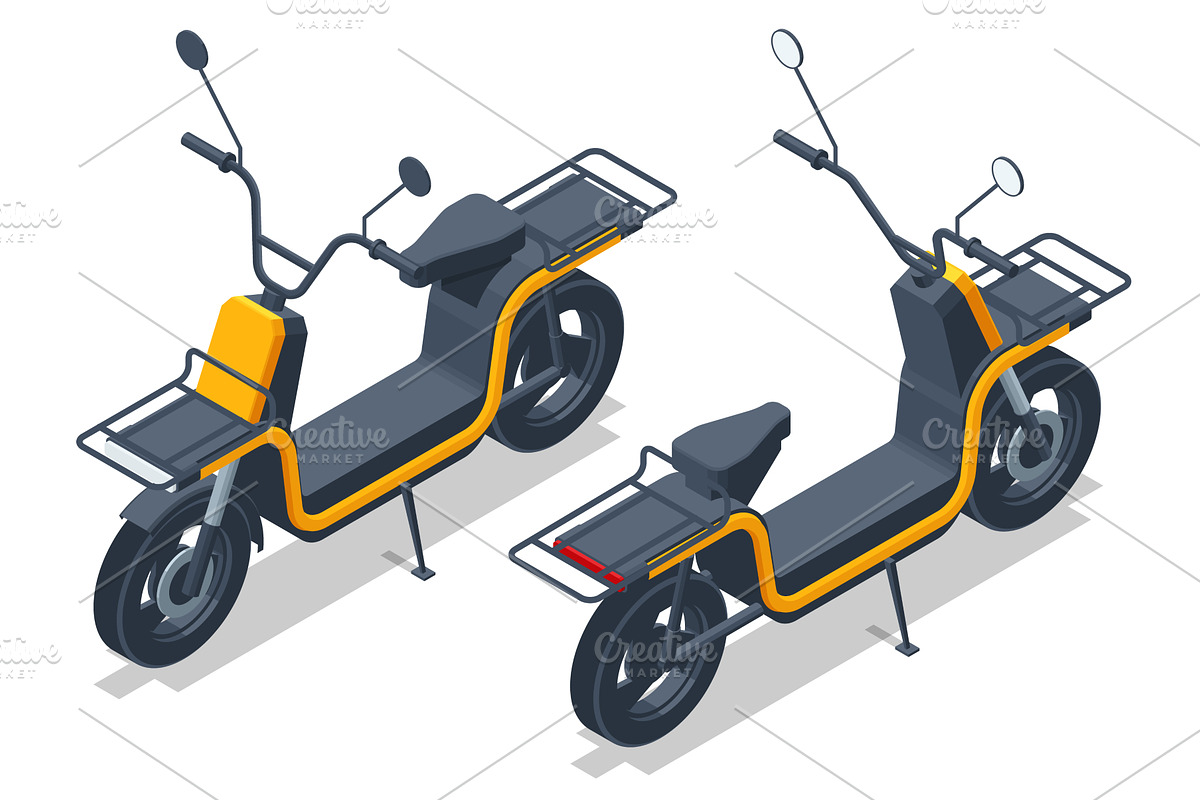 Isometric Electric scooter, Electric, a Transportation Illustration by Golden Sikorka