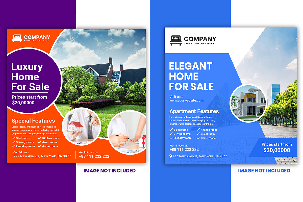 Real Estate Instagram Template, a Social Media Template by RiveupDigital (Photo 1 of 3)