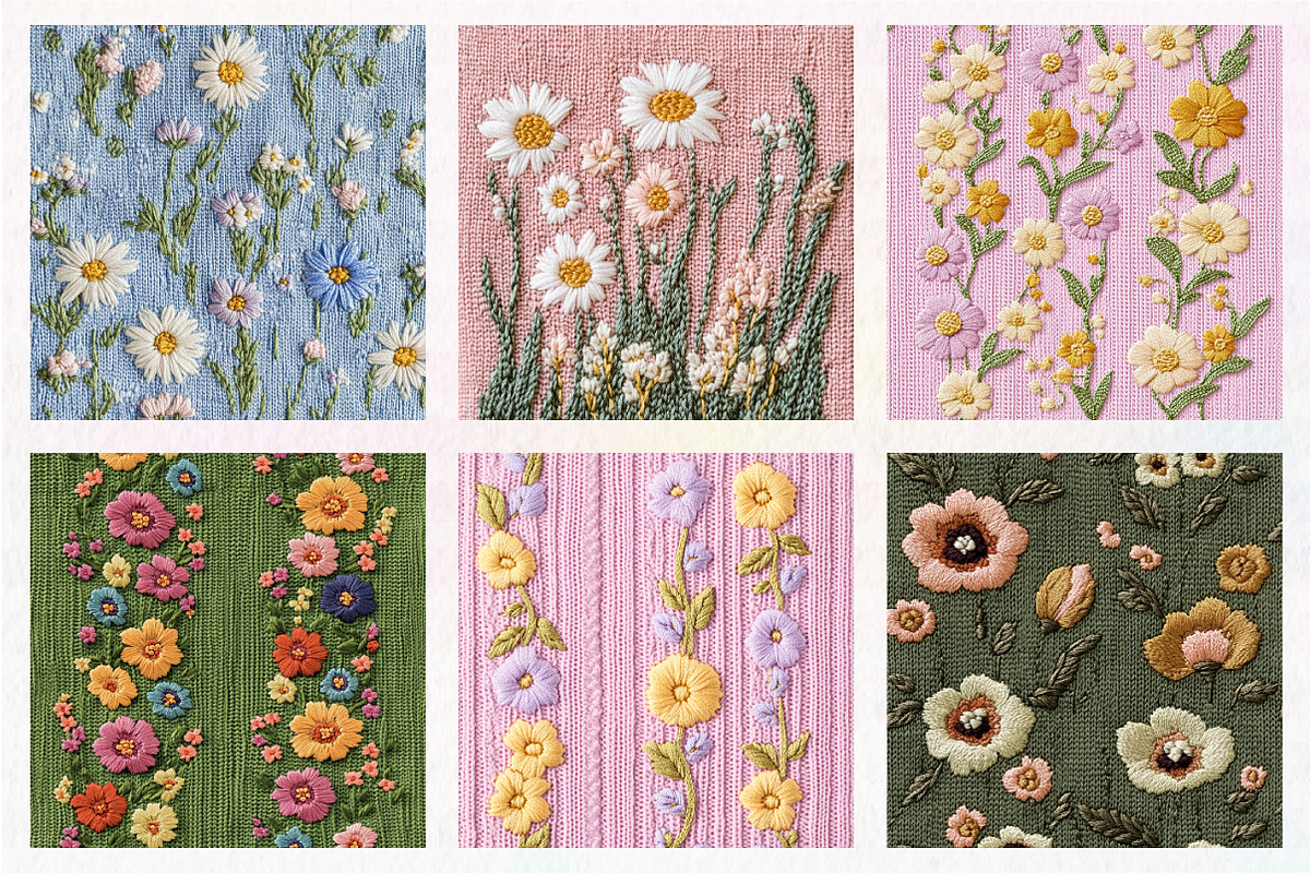 Small Floral Knitted Seamless Patter, a Pattern Graphic by CreationArt (Photo 4 of 5)