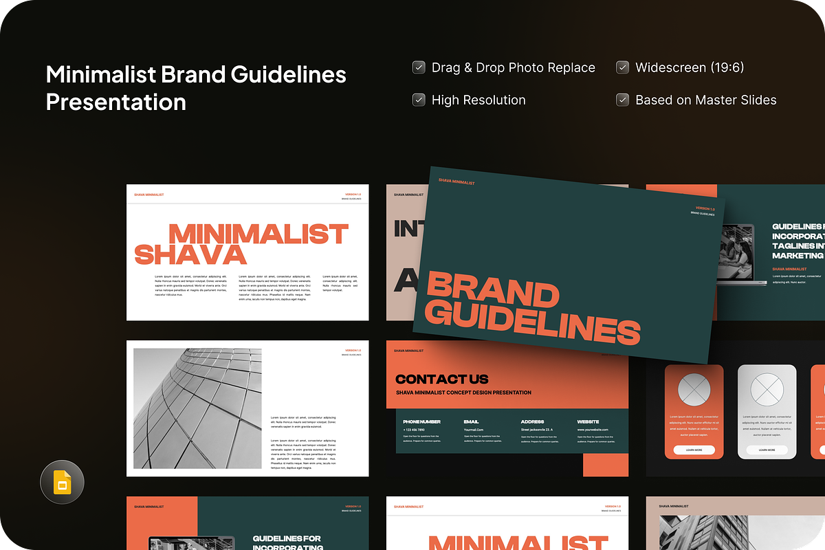 Brand Guidelines Google Slide, a Presentation Template by SquidPixey (Photo 1 of 7)