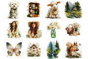 Watercolor Forest Clipart, an Illustration by DreamArtGraphic (Thumbnail 2 of 4)