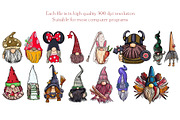 Christmas Gnomes clipart Procreate, an Education Illustration by ElladesignCo (Thumbnail 7 of 7)