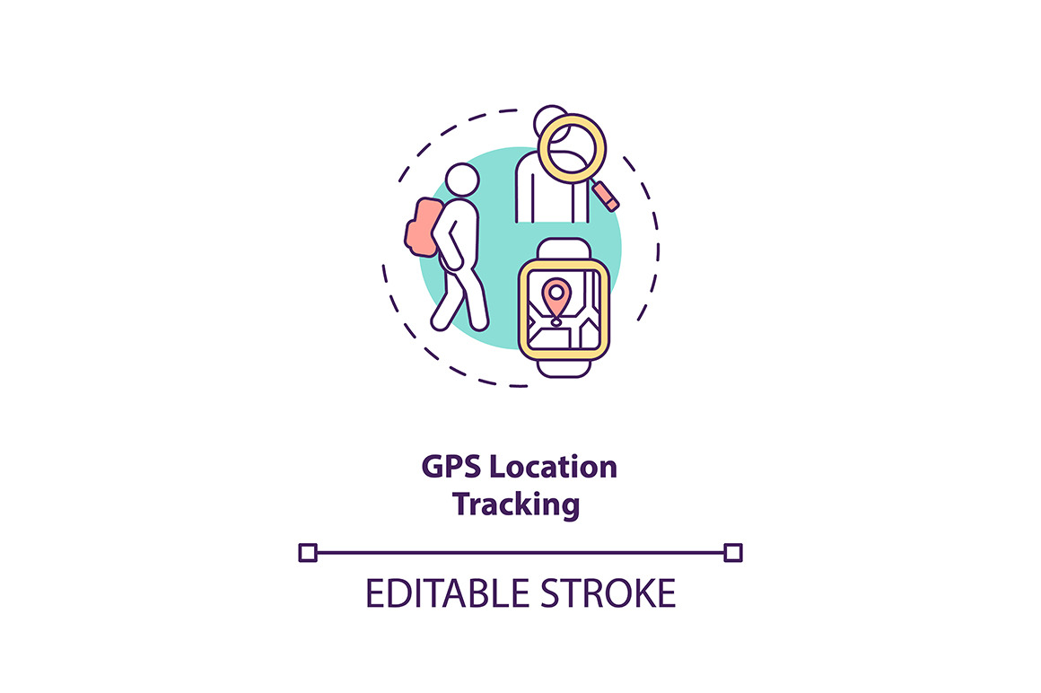 GPS location tracking concept icon, an Outline Icon by IMG Visuals