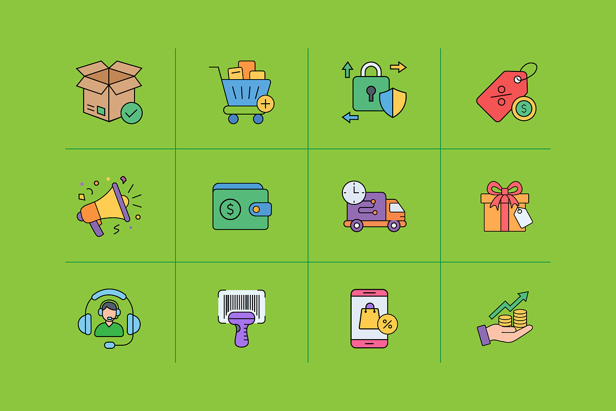 E-Commerce & Shopping Icons Set, a Solid Icon by VectStock (Photo 2 of 2)