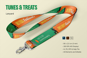 Tunes & Treats - Lanyard, a Print Template by StreaksideStd