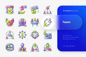 Team Colored Icons, an Outline Icon by cidcud_graphic