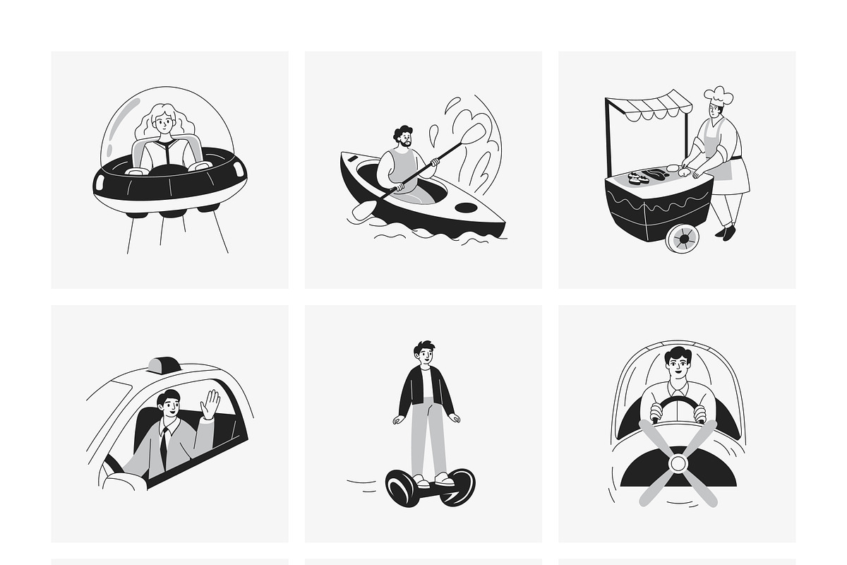 Vehicle Illustration Art Set, a Transportation Illustration by Vectors Market (Photo 7 of 9)