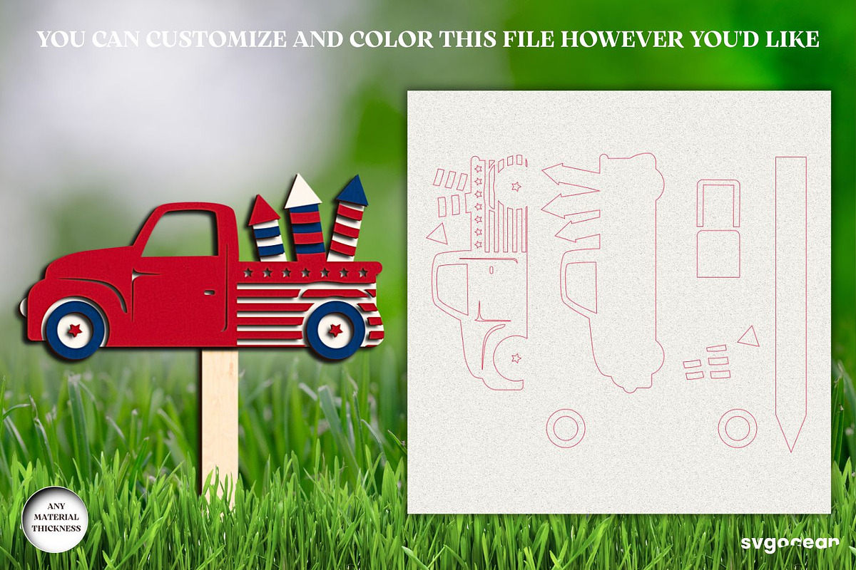 Patriotic Garden Stackes Bundle, a Decorative Illustration by svgocean (Photo 5 of 14)