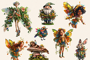 HAPPY SPRING FOREST FAIRY CLIPART, a Person Illustration by Daring Digies (Thumbnail 4 of 10)
